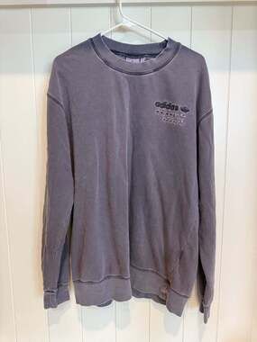 Adidas Originals Triple Embroidered Trefoil Logo Overdyed Crewneck Sweatshirt